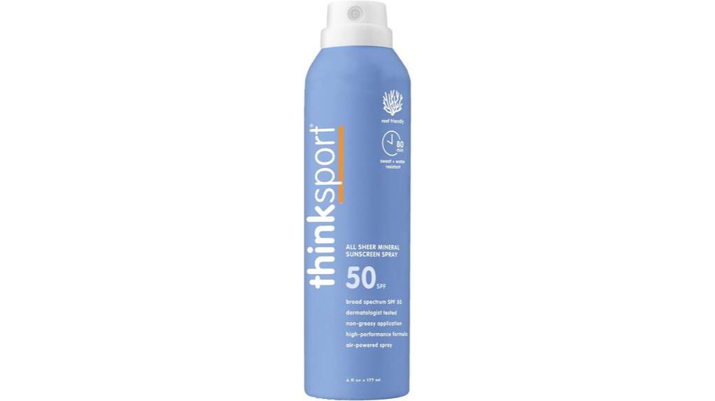 Is It Safe to Use Sunscreen During Pregnancy: Thinksport SPF 50 All Sheer Mineral Sunscreen Spray