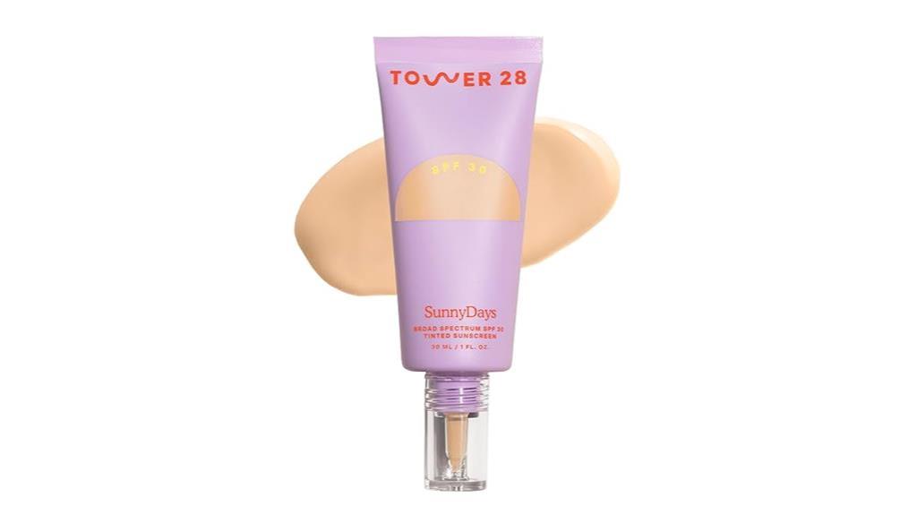 7 Best Sunscreens for Acne-Prone Skin: Tower 28 Beauty SunnyDays SPF 30 Tinted Mineral Sunscreen